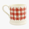 Red Gingham Blooming Good Tea 1/2 Pint Mug