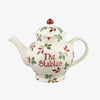 Personalised Folk Rosehip 4 Mug Teapot