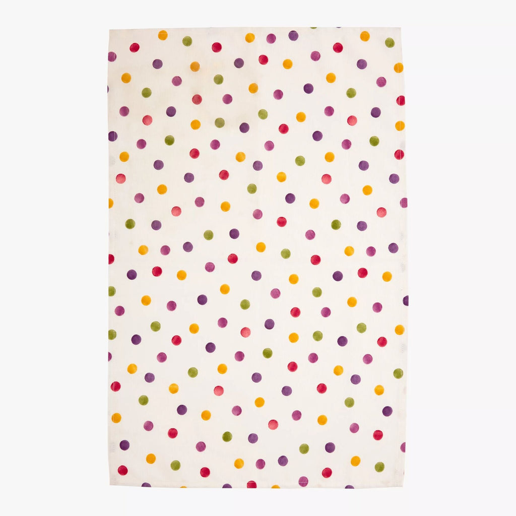 Polka Dot Wallflower Tea Towel