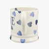 Personalised Blue Hearts 1/2 Pint Mug