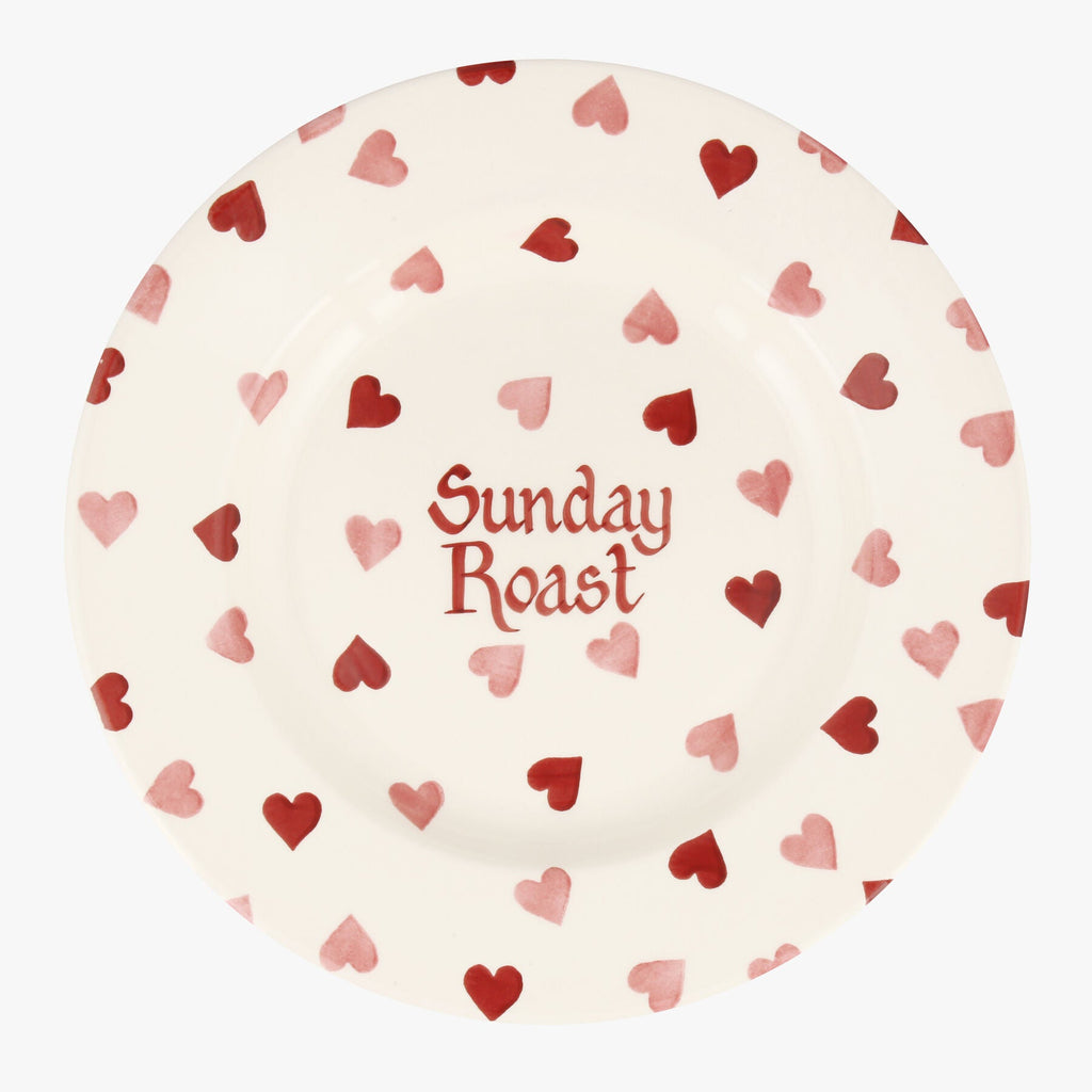 Personalised Pink Hearts 10 1/2 Inch Plate
