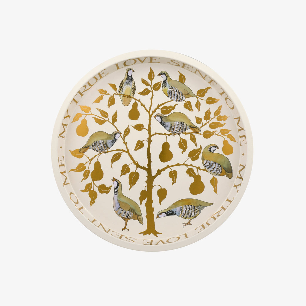 Partridge In A Pear Tree Round Tin Tray