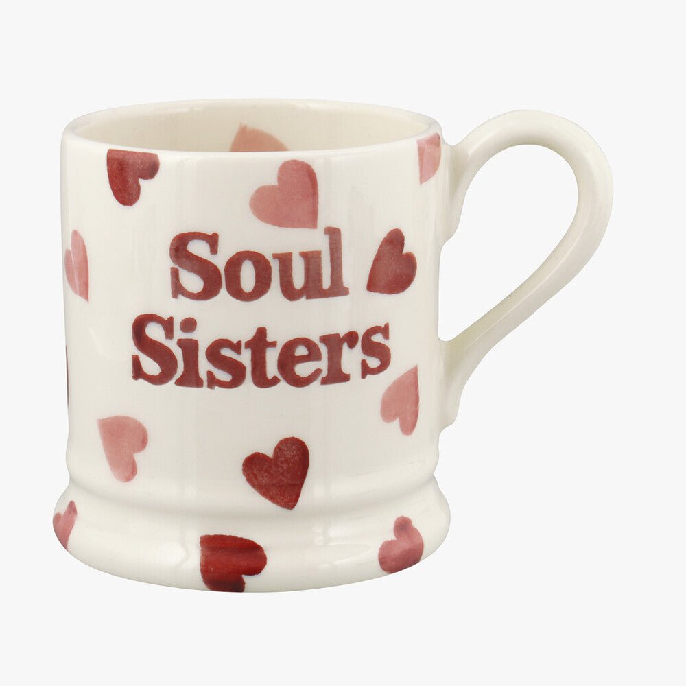 Seconds Pink Hearts Soul Sisters 1/2 Pint Mug