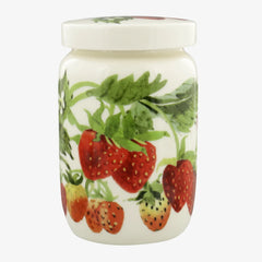 Strawberries Medium Jam Jar With Lid