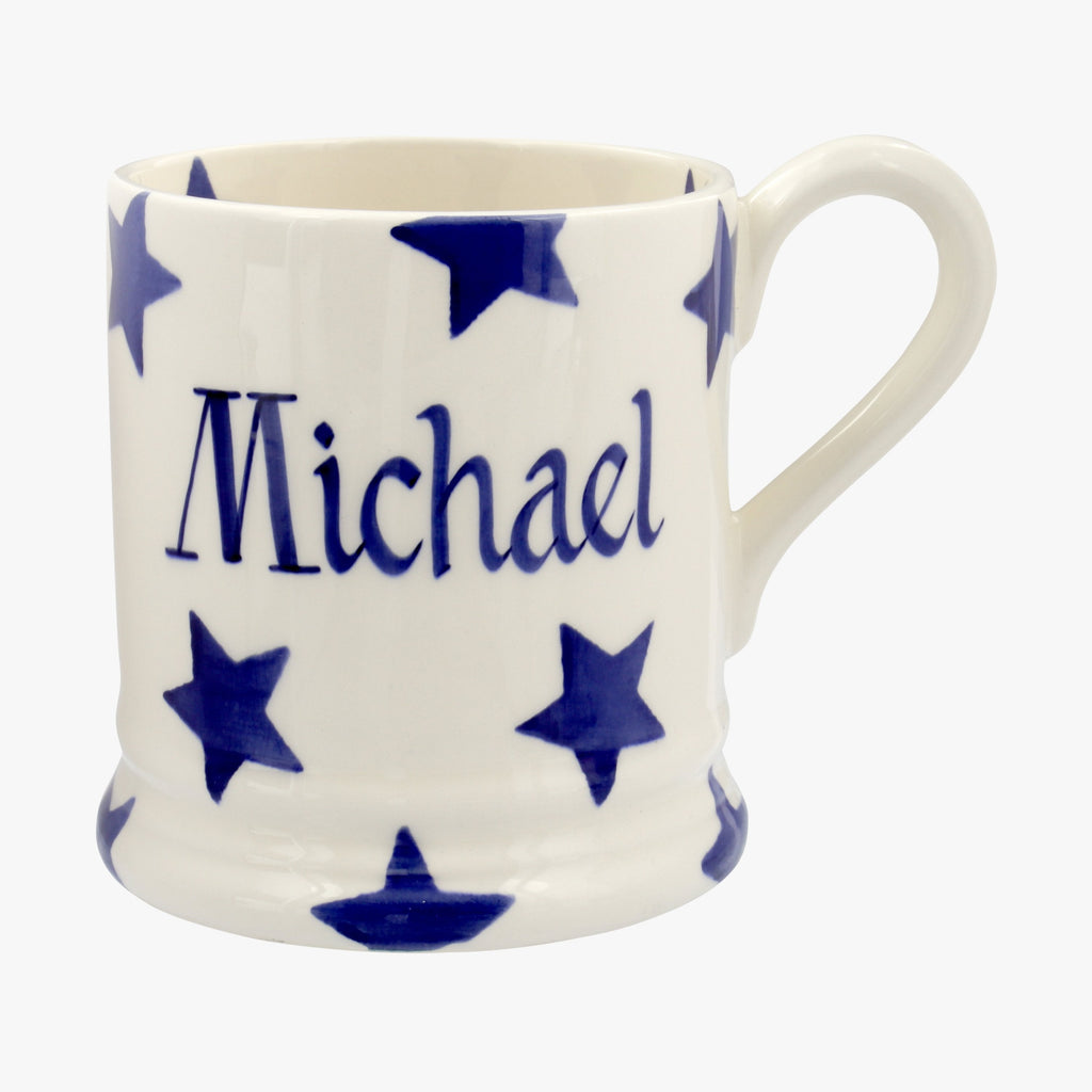 Personalised Blue Star 1/2 Pint Mug