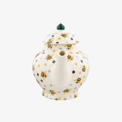 Personalised Bumblebee & Small Polka Dot 4 Mug Teapot