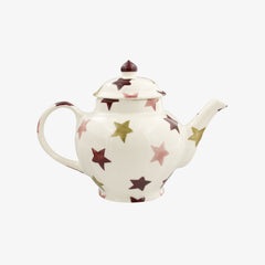 Personalised Pink & Gold Stars 2 Mug Teapot
