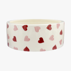 Personalised Pink Hearts Large Pet Bowl