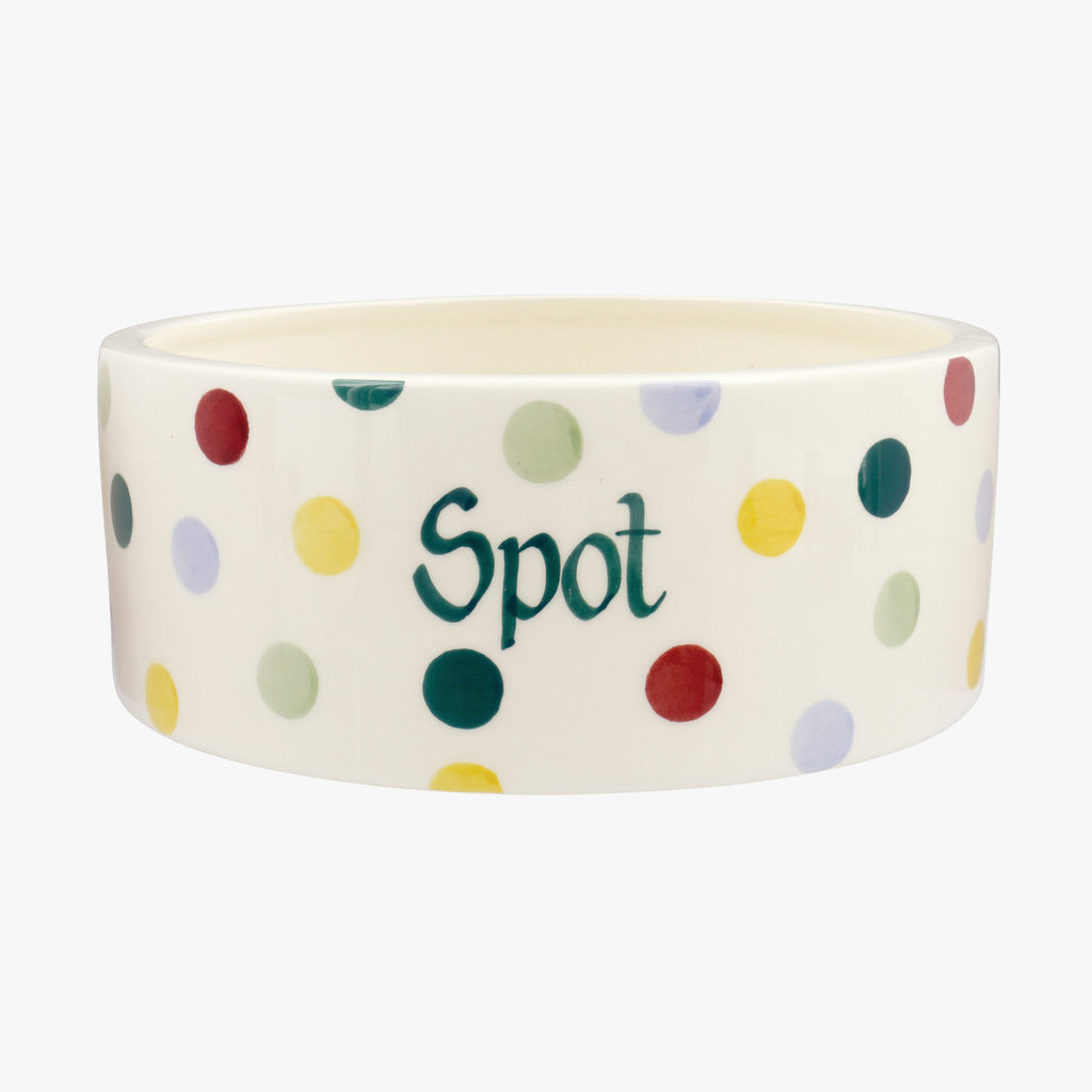 Personalised Polka Dot Large Pet Bowl