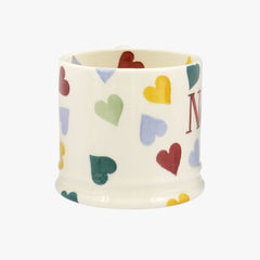 Personalised Polka Hearts Small Mug