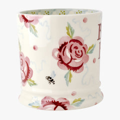 Personalised Rose & Bee 1 Pint Mug