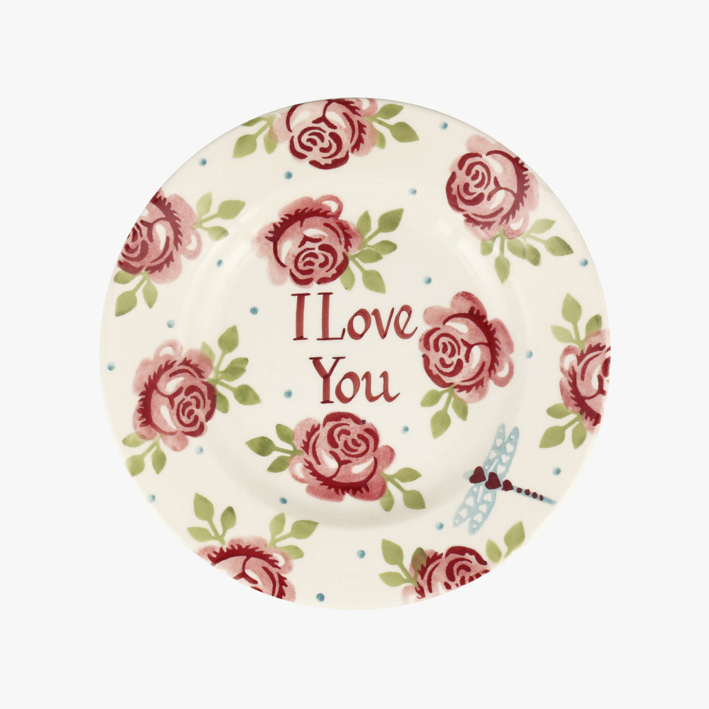 Personalised Pink Roses 8 1/2 Inch Plate