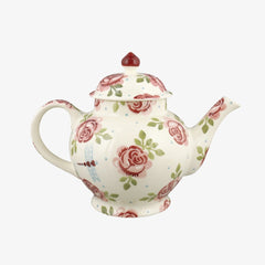 Personalised Pink Roses 4 Mug Teapot