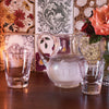 Emma Bridgewater Large Water Glass in Black Toast Design. Thick glass tumbler perfect for water and other cold drinks.